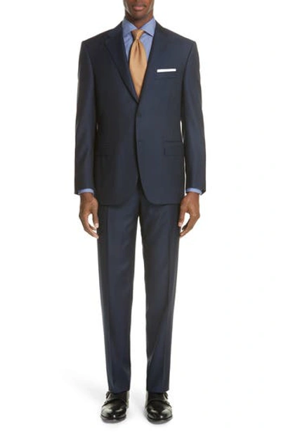 CANALI CLASSIC FIT HERRINGBONE WOOL SUIT