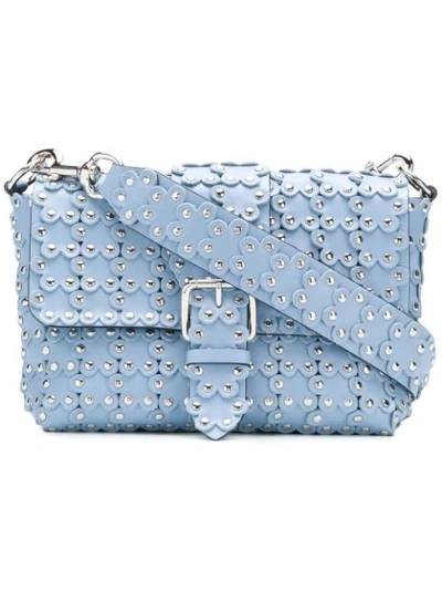 RED VALENTINO RED VALENTINO RED(V) FLOWER PUZZLE SHOULDER BAG - BLUE