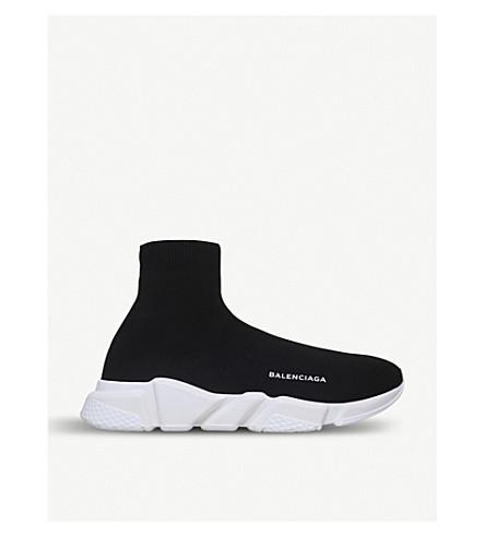 balenciaga speed woven mid top trainers
