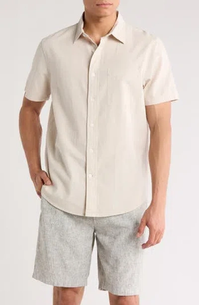 14TH & UNION 14TH & UNION SEERSUCKER SHORT SLEEVE COTTON BUTTON-UP SHIRT