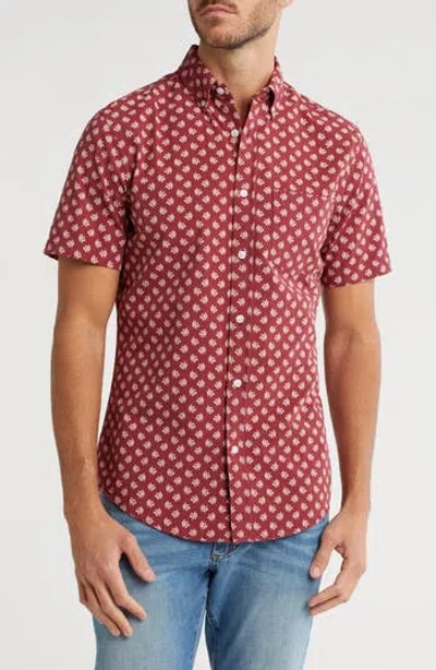 14TH & UNION 14TH & UNION SEERSUCKER SHORT SLEEVE LACE FOULARD BUTTON-UP SHIRT