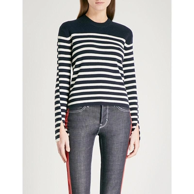 ZADIG & VOLTAIRE DELLY STRIPED WOOL AND CASHMERE-BLEND JUMPER