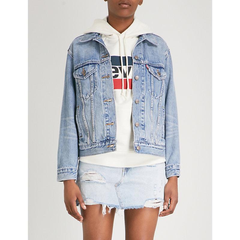 levi's ex boyfriend trucker jacket indigo anthem