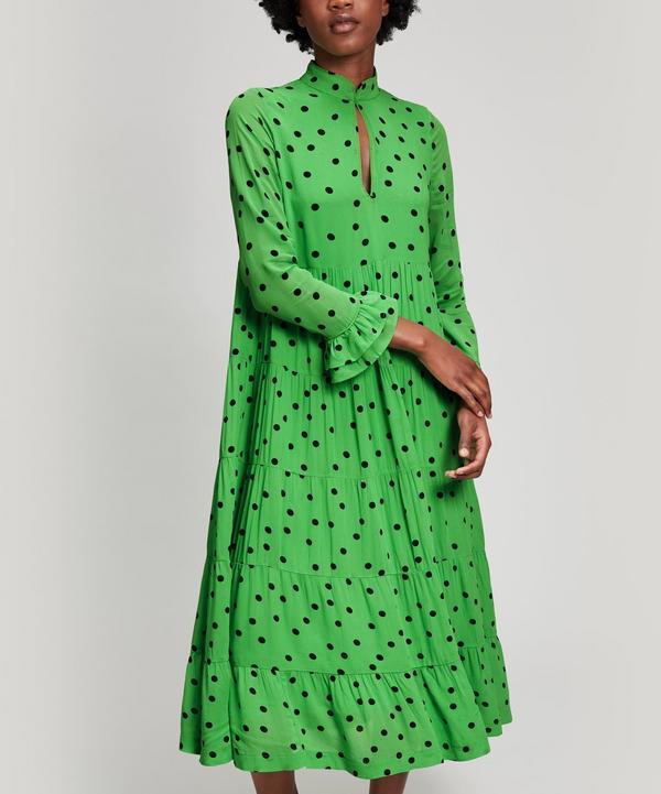 ganni polka dot dress