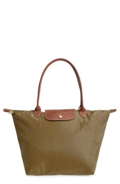 Shop Longchamp large Le Pliage Tote Purple In Dahlia