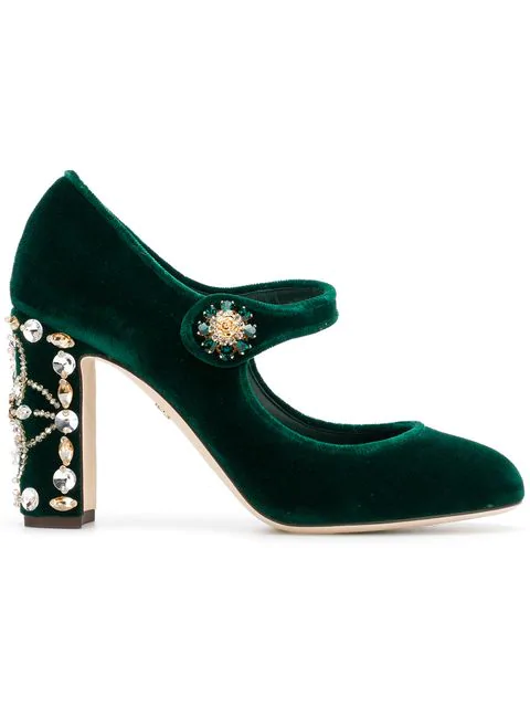 dolce and gabbana green heels