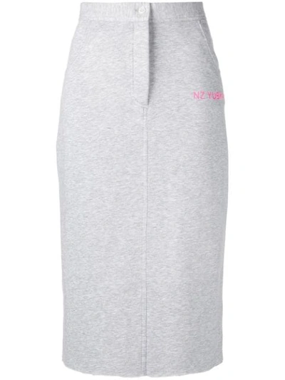 NATASHA ZINKO NATASHA ZINKO BUTTON JERSEY SKIRT - GREY
