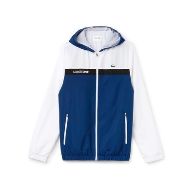 LACOSTE MEN'S SPORT HOODED COLORBLOCK TAFFETA TENNIS JACKET