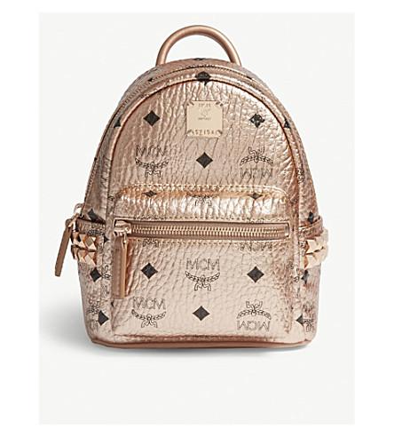 mcm champagne gold backpack