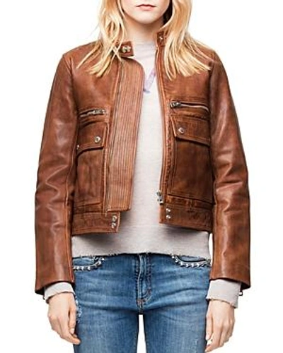 ZADIG & VOLTAIRE LOVE LEATHER AVIATOR JACKET