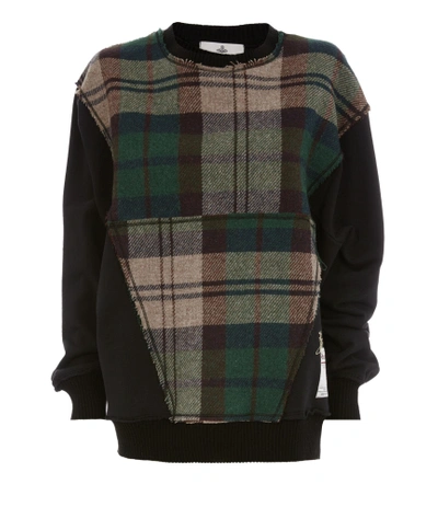 VIVIENNE WESTWOOD Harris Tweed Patchwork Sweater Black