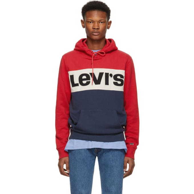 levi's red white and blue hoodie