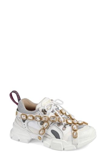 women gucci flashtrek embellished sneakers
