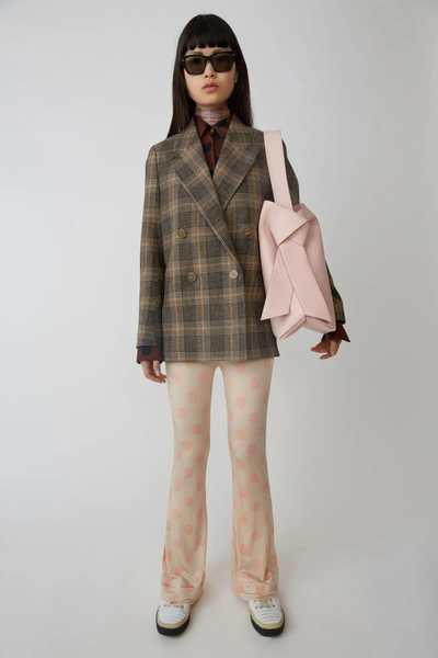 Acne Studios Checked Suit Jacket Brown/beige