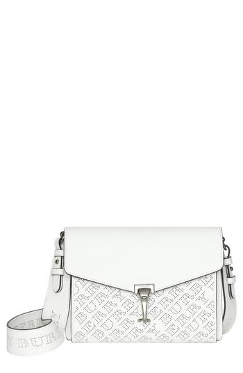 burberry small perforated logo leather crossbody bag