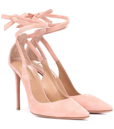 AQUAZZURA MILANO 105 SUEDE PUMPS