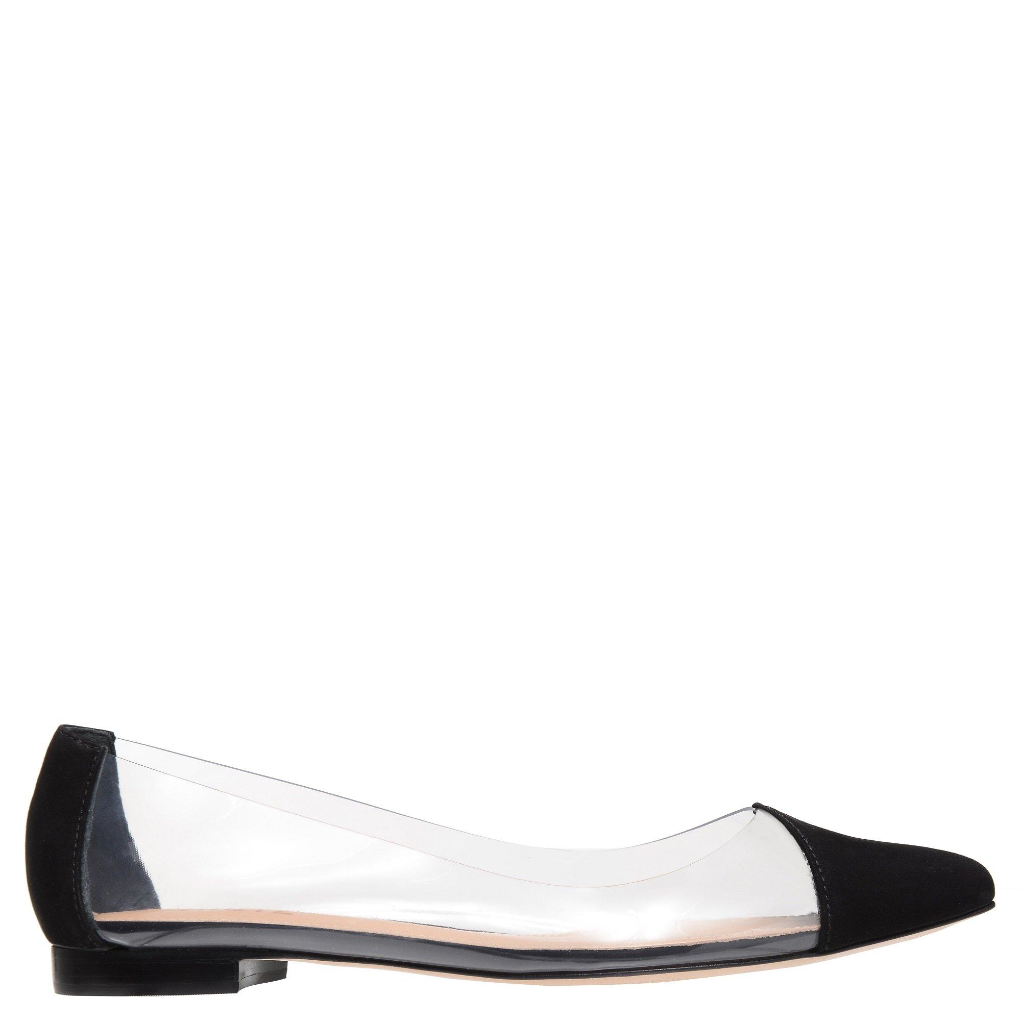 schutz clear pointy toe flat