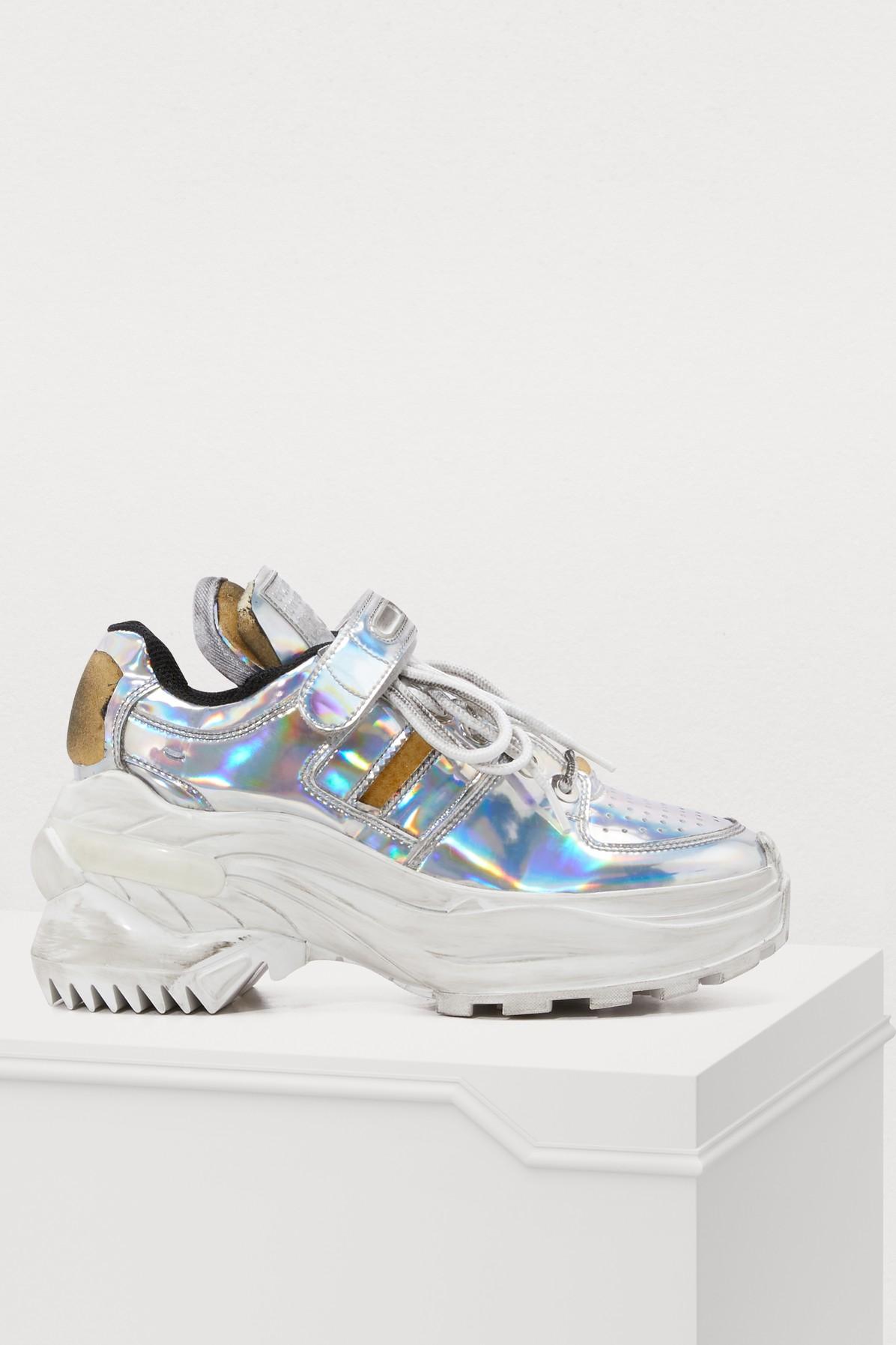 maison margiela silver sneakers