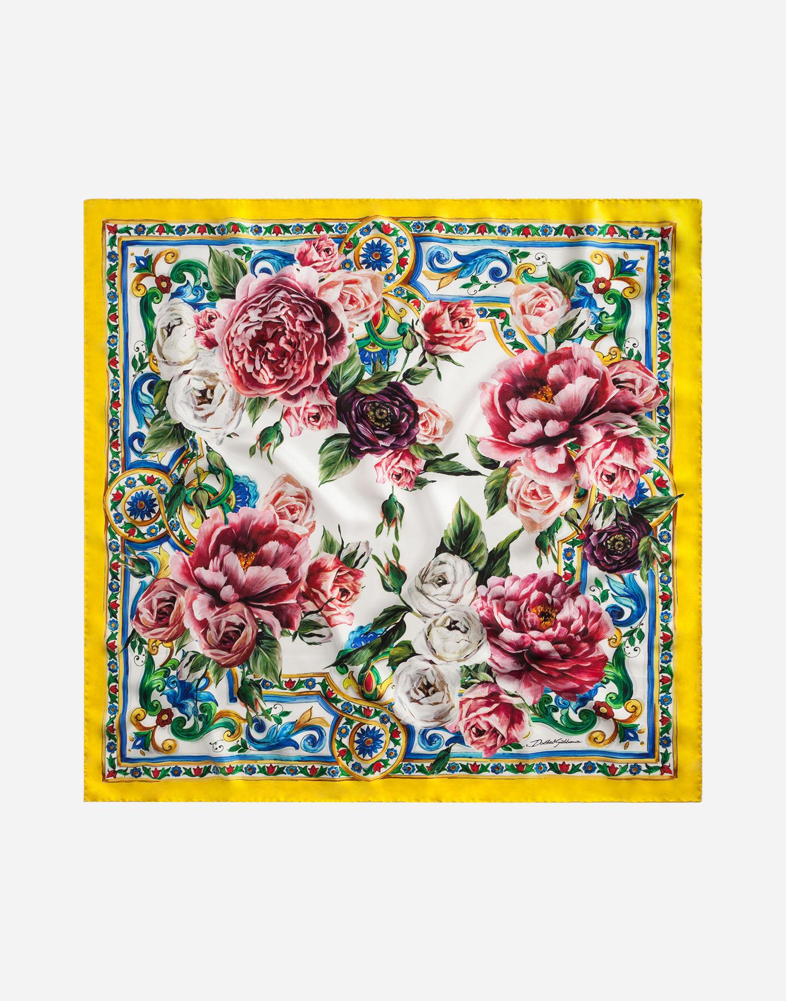 Shop Dolce & Gabbana Printed Silk Scarf (90 X 90) In Majolica Print