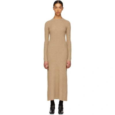 open lace back dress Cable knit dress charcoal  TOTEME
