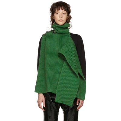 Raf Simons Green Single Panel Turtleneck In 00020 Green