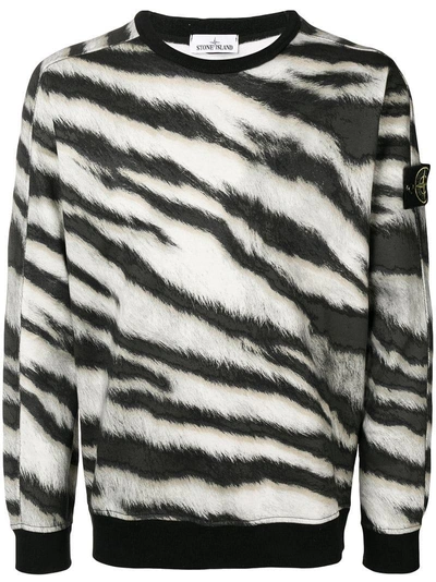 STONE ISLAND Zebra print sweatshirt