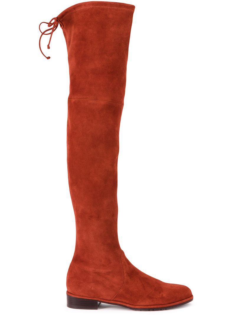 burnt orange thigh high boots