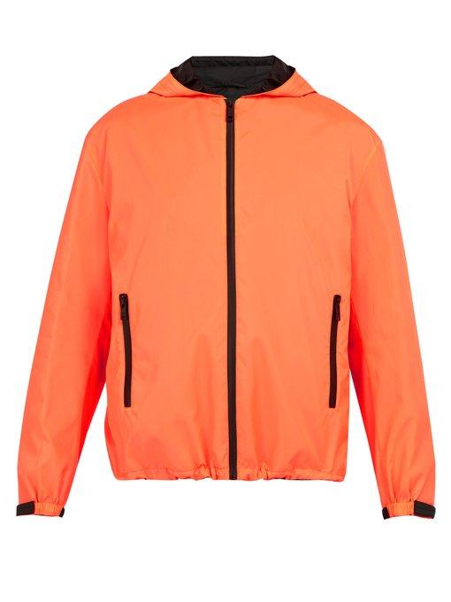 Shop Prada Shell Hooded Jacket In Orange
