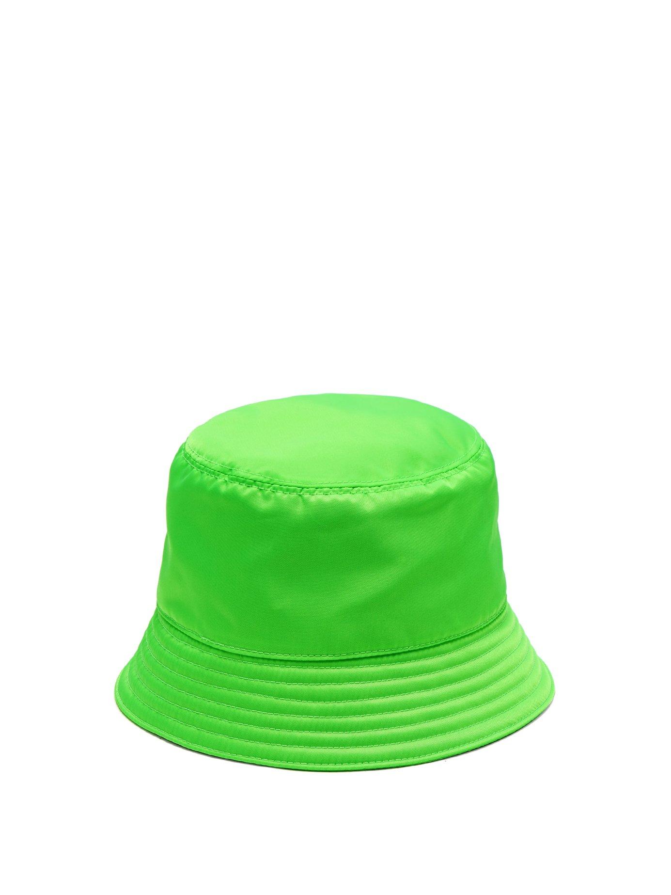 Shop Prada - Triangle Logo Bucket Hat - Mens - Green
