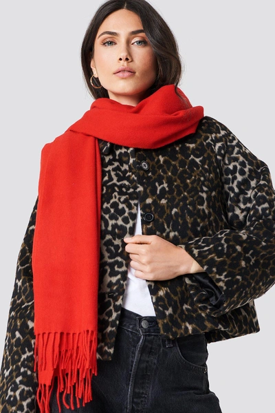 SAMSOE & SAMSOE ACCOLA MAXI SCARF - RED