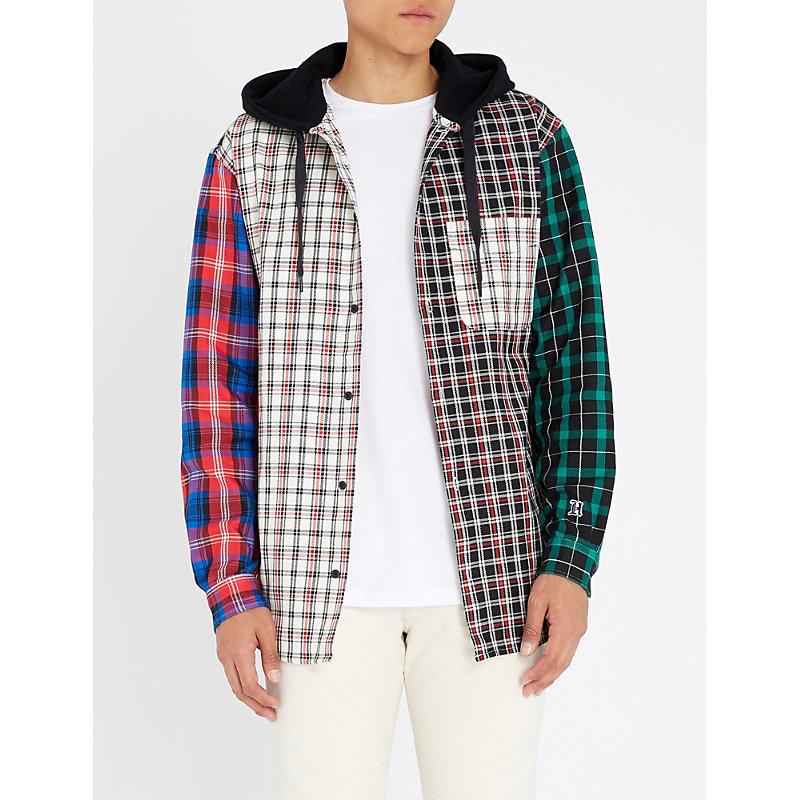 lewis hamilton check hooded shirt