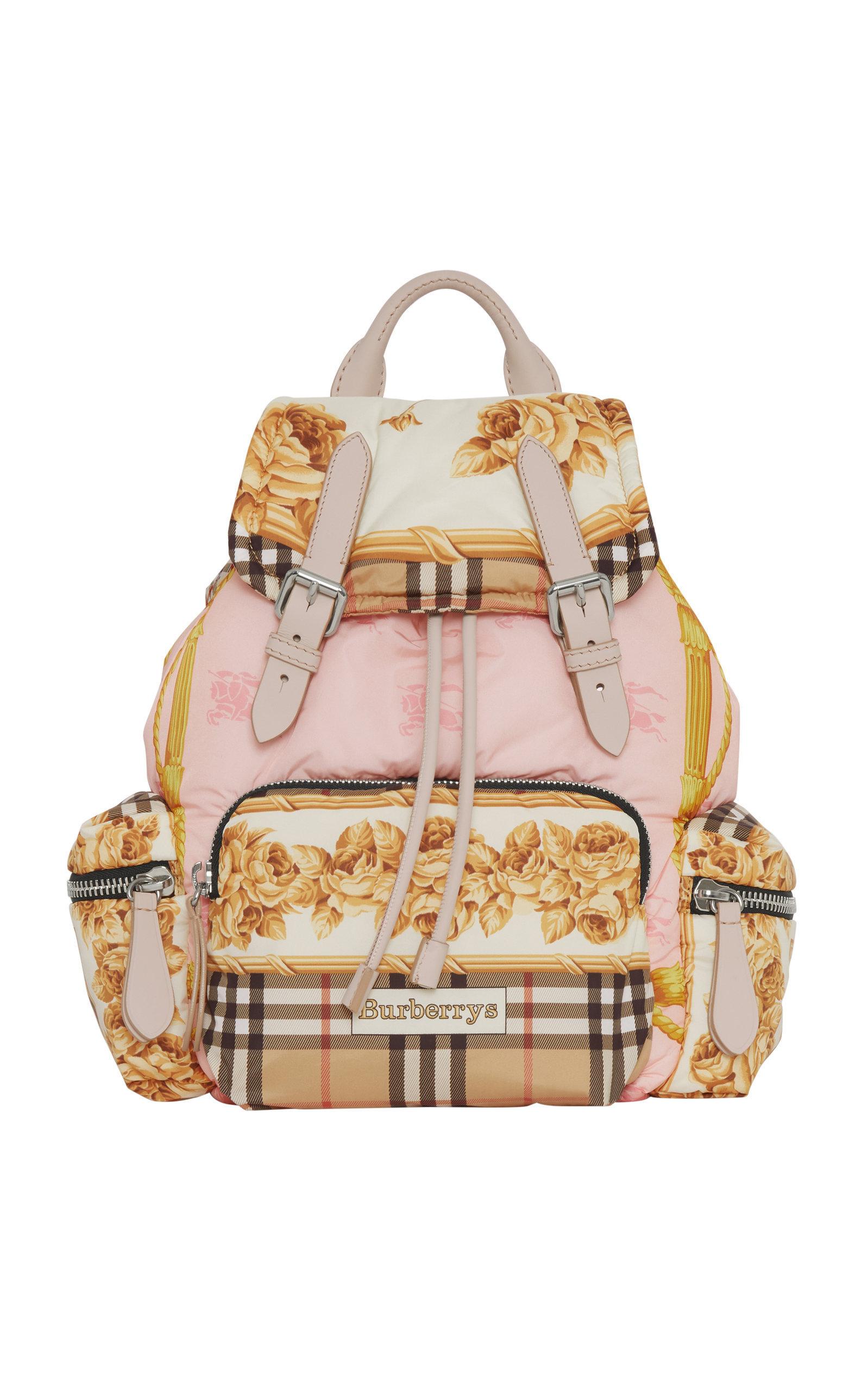 Shop Burberry Printed Canvas Backpack In Pink