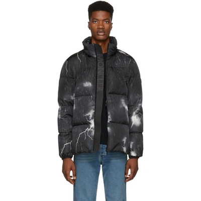 MONCLER MONCLER BLACK DOWN FABAS LIGHTNING BOLT JACKET