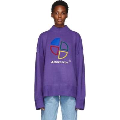 ADER ERROR ADER ERROR PURPLE SLICE LOGO SWEATER