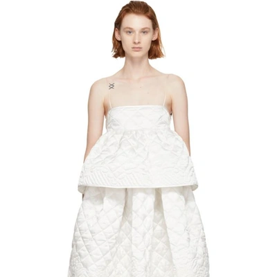 Cecilie Bahnsen White Selena Tank Top In Ivory