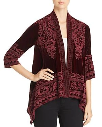 JOHNNY WAS HIRSCH VELVET DRAPED CARDIGAN