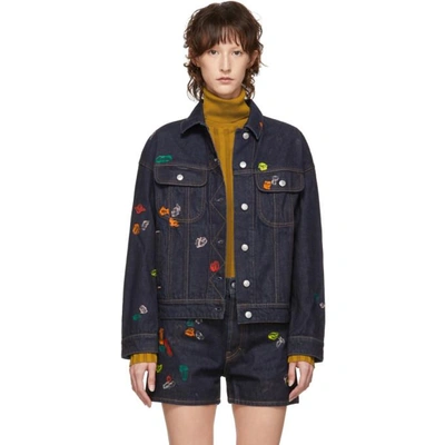 Acne Studios Indigo Bla Konst Denim Lamp Chewing Gum Jacket