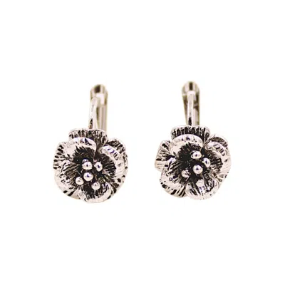 1610ISTANBUL WOMEN'S FLORAL SILVER EARRINGS