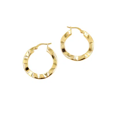 1610ISTANBUL WOMEN'S GOLD AMORPHOUS MINIMAL HOOP EARRINGS