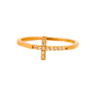 1610ISTANBUL WOMEN'S GOLD BYZANTINE SWAROVSKI RING