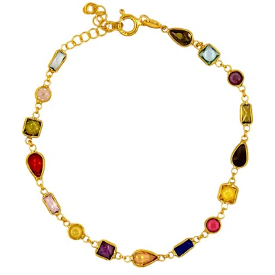 1610ISTANBUL WOMEN'S GOLD ISTANBUL SWAROVSKI BRACELET