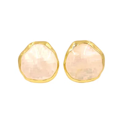 1610ISTANBUL WOMEN'S GOLD ISTANBULITE MOTHER OF PEARL EARRINGS