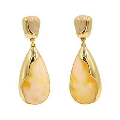 1610ISTANBUL WOMEN'S GOLD BOSPHORUS ENAMEL EARRINGS