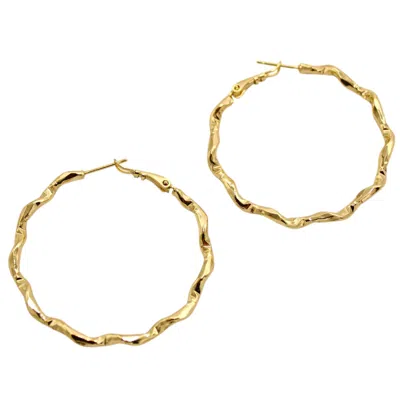 1610ISTANBUL WOMEN'S GOLD VINTAGE HOOP EARRINGS