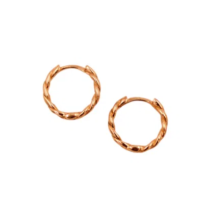 1610ISTANBUL WOMEN'S ROSE GOLD GALATA HOOP EARRINGS