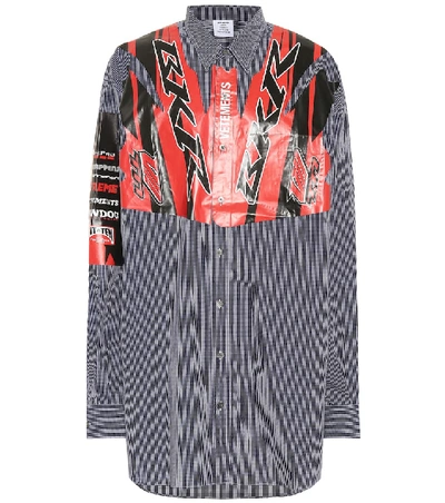 Vetements Printed Cotton Shirt In Blue