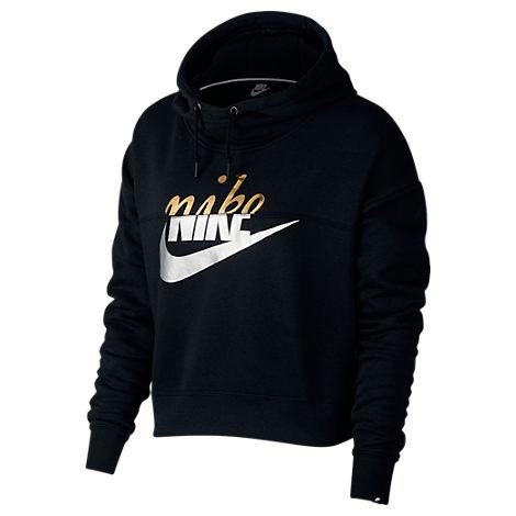 nike metallic crop hoodie