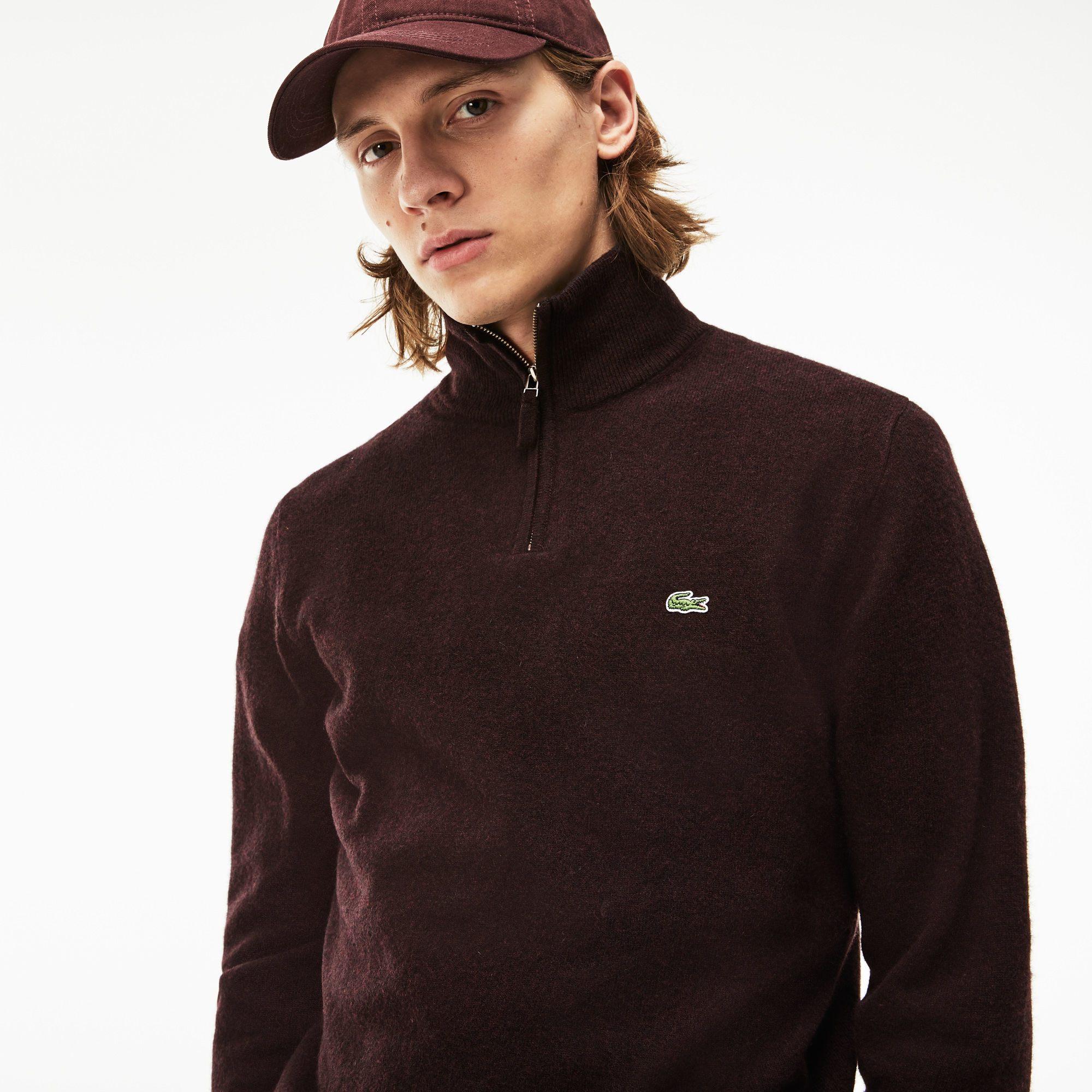 men's high neck wool jersey sweater