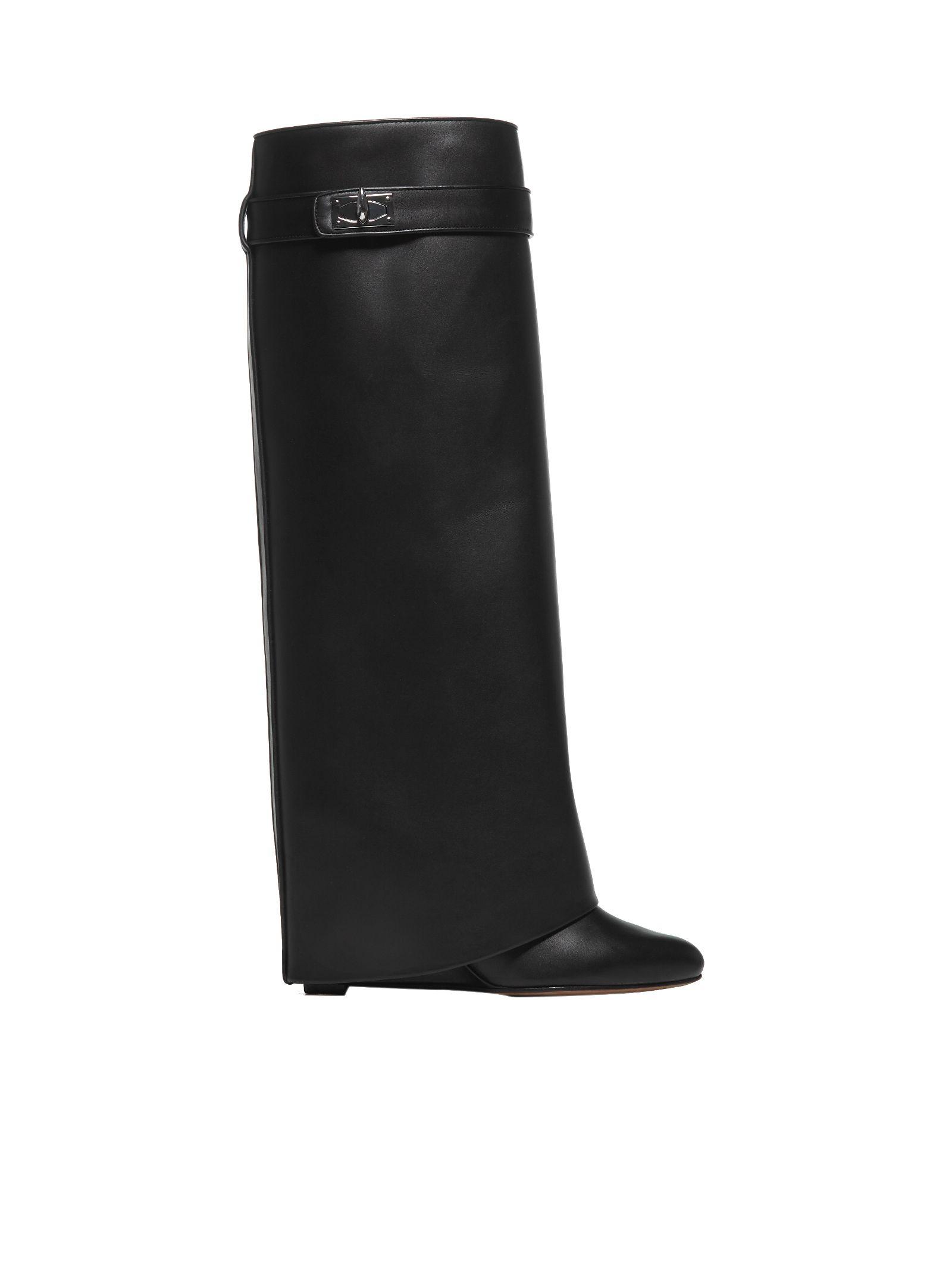 Shop Givenchy Shark Lock Boots In Nero