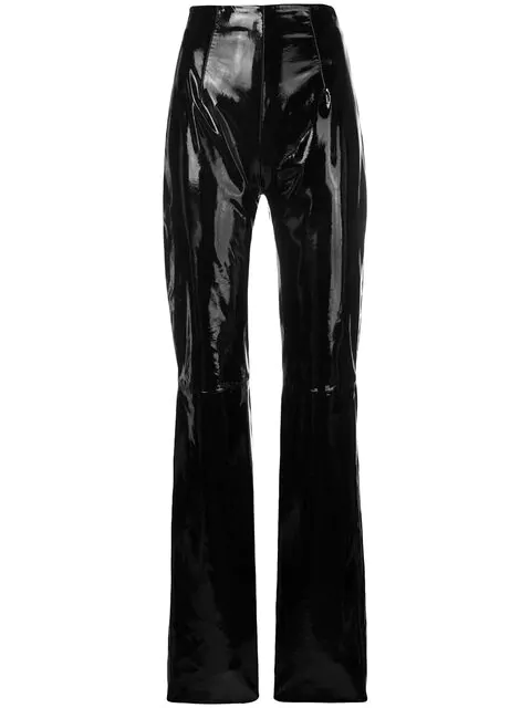 vinyl high waisted trousers